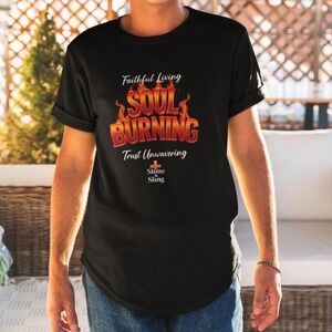 Soul Burning Graphic Tee, Christian Cross Flames T-Shirt